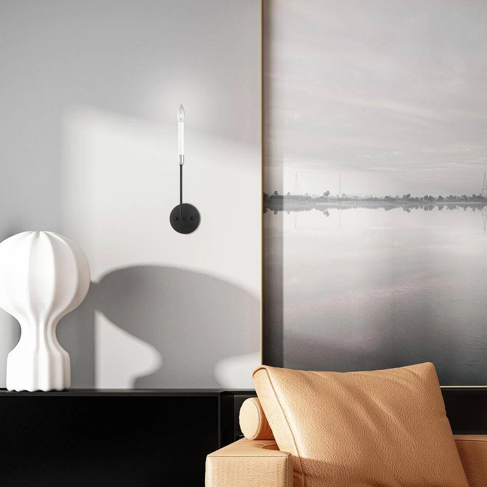 Clairmont 1 Light Black with Brushed Nickel Accents Sconce by Livex Lighting 3 Clairmont 1 Light Black with Brushed Nickel Accents Sconce by Livex Lighting - Image 3