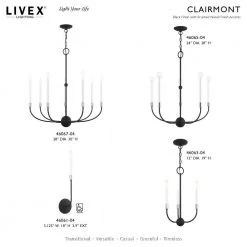 Clairmont 1 Light Black with Brushed Nickel Accents Sconce by Livex Lighting 19 Clairmont 1 Light Black with Brushed Nickel Accents Sconce by Livex Lighting -Livex Lighting shop black livex lighting vanity lighting 46061 04 d4 1000