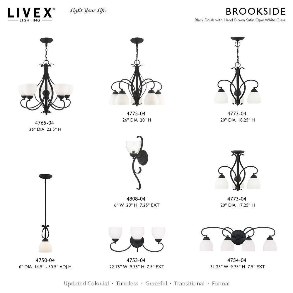 Brookside 3 Light Black Bath Vanity by Livex Lighting 7 Brookside 3 Light Black Bath Vanity by Livex Lighting - Image 7