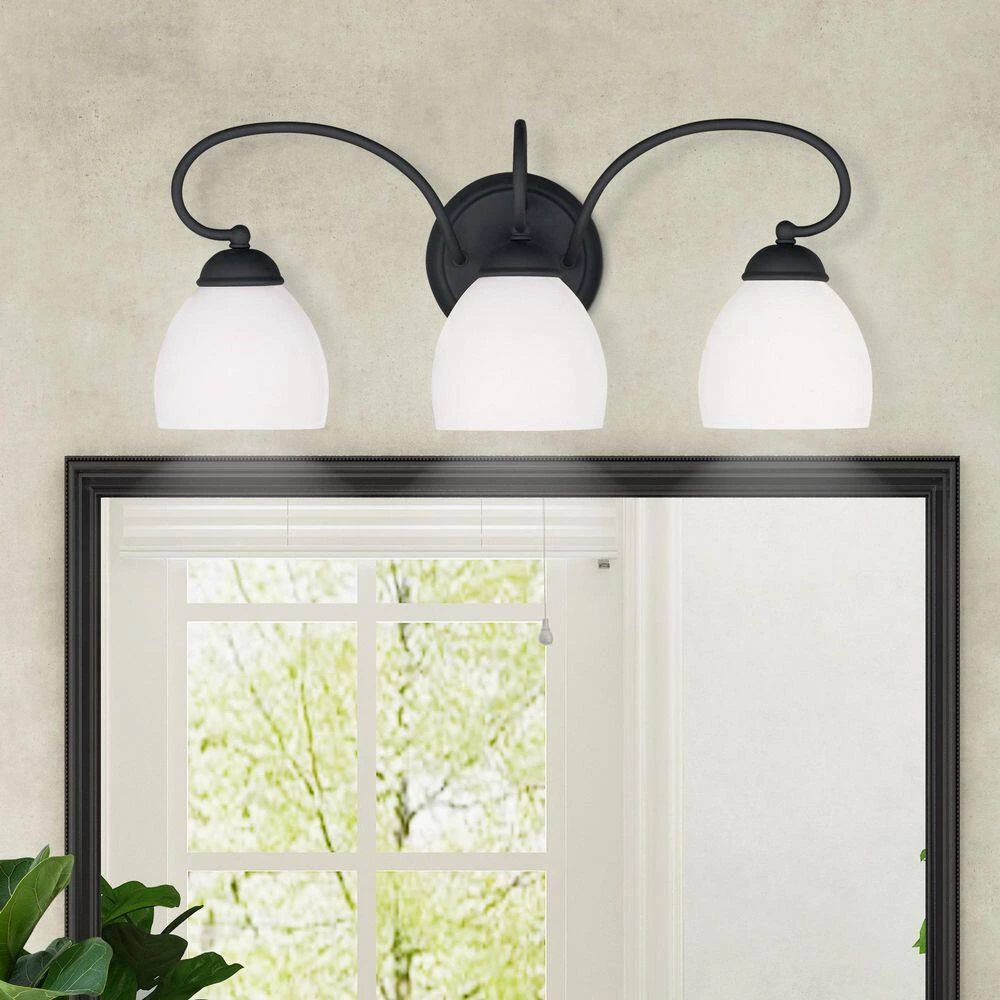 Brookside 3 Light Black Bath Vanity by Livex Lighting 2 Brookside 3 Light Black Bath Vanity by Livex Lighting - Image 2