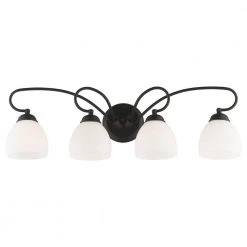 Brookside 4 Light Black Bath Vanity by Livex Lighting -Livex Lighting shop black livex lighting vanity lighting 4754 04 1f 1000