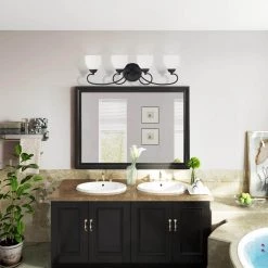 Brookside 4 Light Black Bath Vanity by Livex Lighting -Livex Lighting shop black livex lighting vanity lighting 4754 04 40 1000