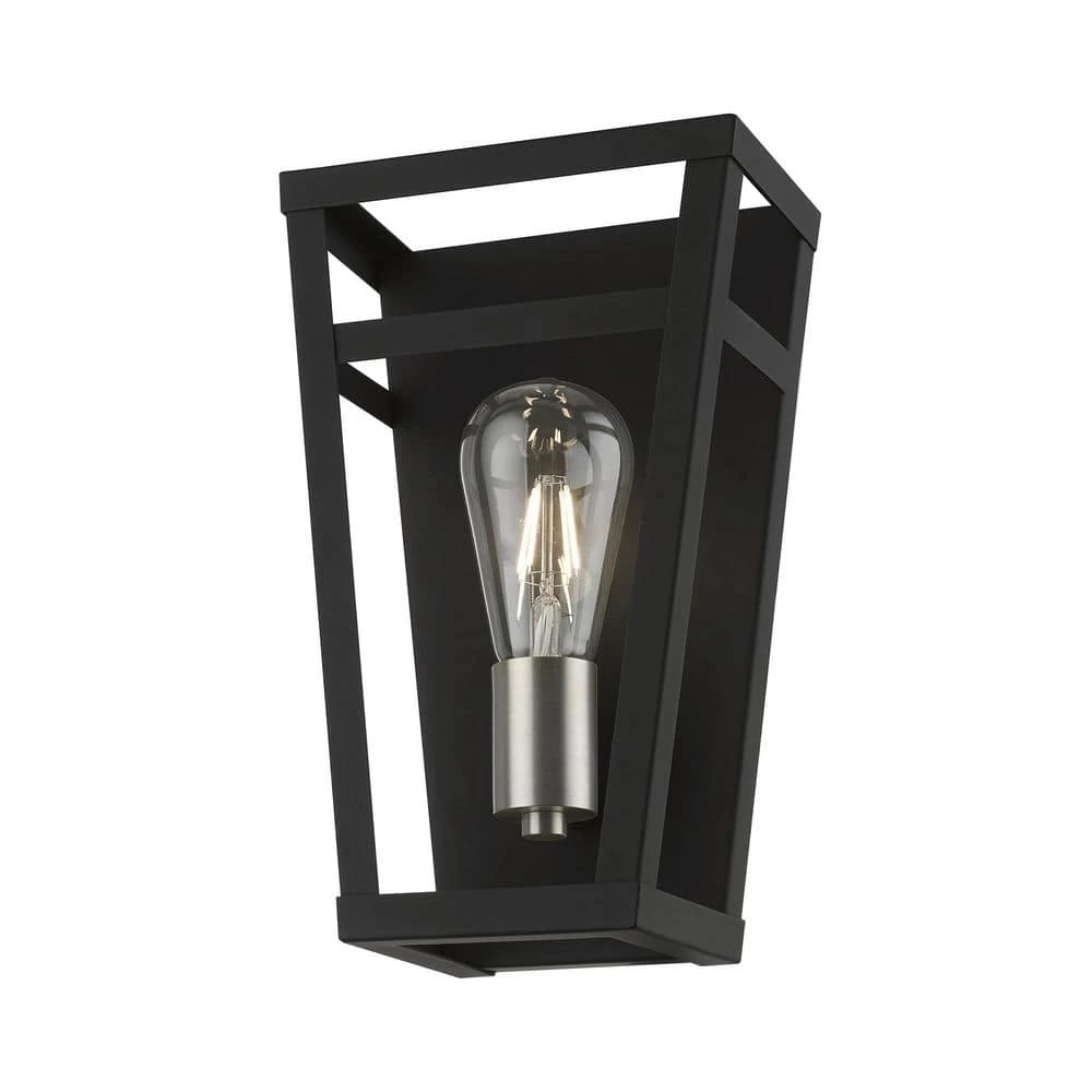 Schofield 7 in. 1-Light Black ADA Sconce with Brushed Nickel Accents by Livex Lighting 5 Schofield 7 in. 1-Light Black ADA Sconce with Brushed Nickel Accents by Livex Lighting - Image 5