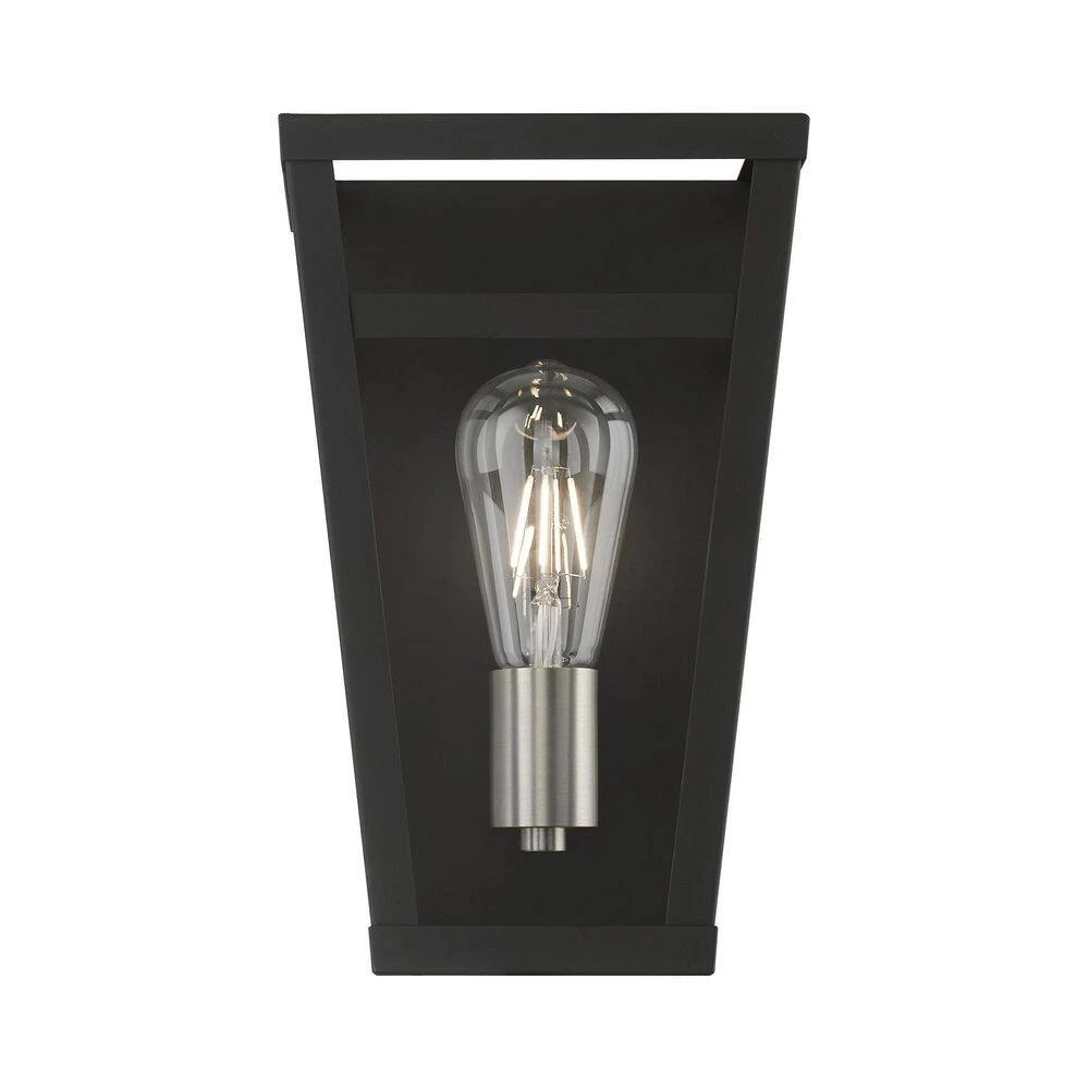 Schofield 7 in. 1-Light Black ADA Sconce with Brushed Nickel Accents by Livex Lighting 4 Schofield 7 in. 1-Light Black ADA Sconce with Brushed Nickel Accents by Livex Lighting - Image 4