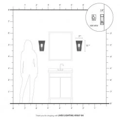 Schofield 7 in. 1-Light Black ADA Sconce with Brushed Nickel Accents by Livex Lighting 19 Schofield 7 in. 1-Light Black ADA Sconce with Brushed Nickel Accents by Livex Lighting -Livex Lighting shop black livex lighting vanity lighting 49567 04 d4 1000