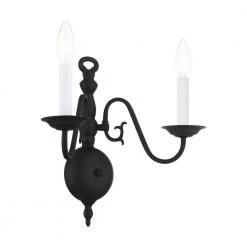 Williamsburg 2 Light Black Sconce by Livex Lighting -Livex Lighting shop black livex lighting vanity lighting 5002 04 1f 1000