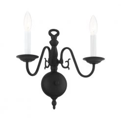 Williamsburg 2 Light Black Sconce by Livex Lighting -Livex Lighting shop black livex lighting vanity lighting 5002 04 4f 1000