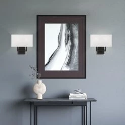 Pierson 13 in. 2-Light Black ADA Sconce with Off-White Fabric Shade by Livex Lighting -Livex Lighting shop black livex lighting vanity lighting 50990 04 76 1000