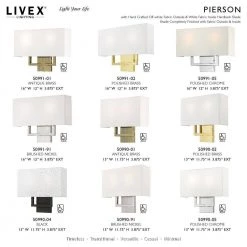 Pierson 13 in. 2-Light Black ADA Sconce with Off-White Fabric Shade by Livex Lighting -Livex Lighting shop black livex lighting vanity lighting 50990 04 d4 1000