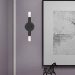 Copenhagen 2 Light Black ADA Wall Sconce by Livex Lighting -Livex Lighting shop black livex lighting vanity lighting 51132 04 a0 1000