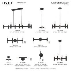 Copenhagen 2 Light Black ADA Wall Sconce by Livex Lighting -Livex Lighting shop black livex lighting vanity lighting 51132 04 d4 1000