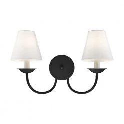 Mendham 2 Light Black Wall Sconce by Livex Lighting