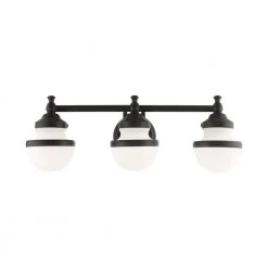 Oldwick 3 Light Black Vanity Sconce by Livex Lighting
