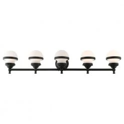 Oldwick 5 Light Black Vanity Sconce by Livex Lighting -Livex Lighting shop black livex lighting vanity lighting 5715 04 1f 1000
