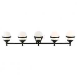 Oldwick 5 Light Black Vanity Sconce by Livex Lighting -Livex Lighting shop black livex lighting vanity lighting 5715 04 4f 1000