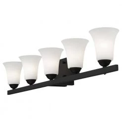 Ridgedale 5 Light Black Bath Vanity by Livex Lighting -Livex Lighting shop black livex lighting vanity lighting 6485 04 44 1000