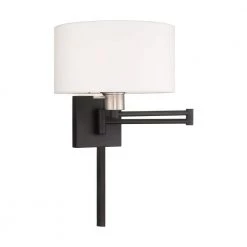 Swing Arm Wall Lamps 1 Light Black Swing Arm Wall Lamp by Livex Lighting