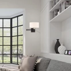 Swing Arm Wall Lamps 1 Light Black Swing Arm Wall Lamp by Livex Lighting -Livex Lighting shop black livex lighting wall lamps 40037 04 1d 1000