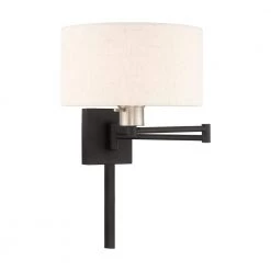Swing Arm Wall Lamps 1 Light Black Swing Arm Wall Lamp by Livex Lighting