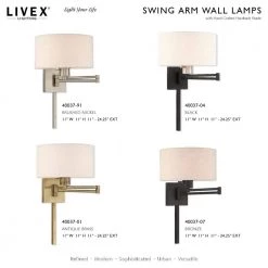 Swing Arm Wall Lamps 1 Light Black Swing Arm Wall Lamp by Livex Lighting -Livex Lighting shop black livex lighting wall lamps 40037 04 d4 1000
