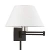 Black Hardwired/Plug-In Swing Arm Wall Lamp by Livex Lighting