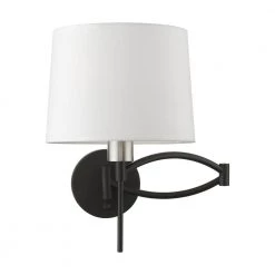 Black Hardwired/Plug-In Swing Arm Wall Lamp by Livex Lighting -Livex Lighting shop black livex lighting wall lamps 40044 04 fa 1000