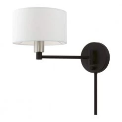 Black Hardwired/Plug-In Swing Arm Wall Lamp by Livex Lighting 15 Black Hardwired/Plug-In Swing Arm Wall Lamp by Livex Lighting -Livex Lighting shop black livex lighting wall lamps 40080 04 44 1000