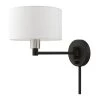 Black Hardwired/Plug-In Swing Arm Wall Lamp by Livex Lighting
