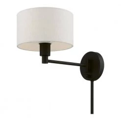 Black Hardwired/Plug-In Swing Arm Wall Lamp with 1-Light by Livex Lighting -Livex Lighting shop black livex lighting wall lamps 40940 04 44 1000