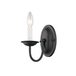 Home Basics 1 Light Black Wall Sconce by Livex Lighting 13 Home Basics 1 Light Black Wall Sconce by Livex Lighting -Livex Lighting shop black livex lighting wall sconces 4151 04 1f 1000