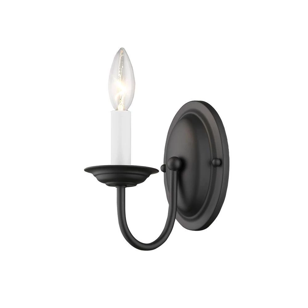 Home Basics 1 Light Black Wall Sconce by Livex Lighting 6 Home Basics 1 Light Black Wall Sconce by Livex Lighting - Image 6