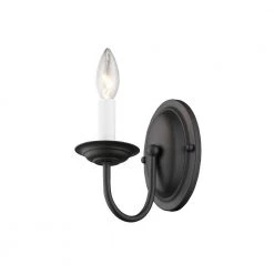 Home Basics 1 Light Black Wall Sconce by Livex Lighting 14 Home Basics 1 Light Black Wall Sconce by Livex Lighting -Livex Lighting shop black livex lighting wall sconces 4151 04 44 1000