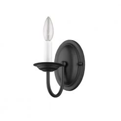 Home Basics 1 Light Black Wall Sconce by Livex Lighting 12 Home Basics 1 Light Black Wall Sconce by Livex Lighting -Livex Lighting shop black livex lighting wall sconces 4151 04 4f 1000