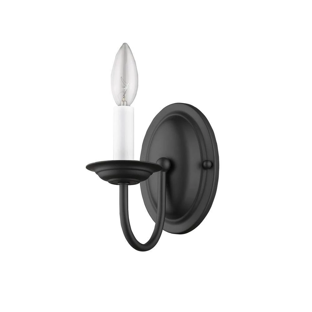Home Basics 1 Light Black Wall Sconce by Livex Lighting 5 Home Basics 1 Light Black Wall Sconce by Livex Lighting - Image 5