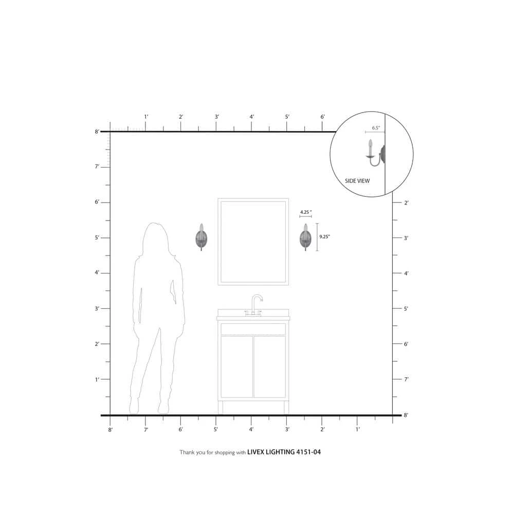 Home Basics 1 Light Black Wall Sconce by Livex Lighting 3 Home Basics 1 Light Black Wall Sconce by Livex Lighting - Image 3