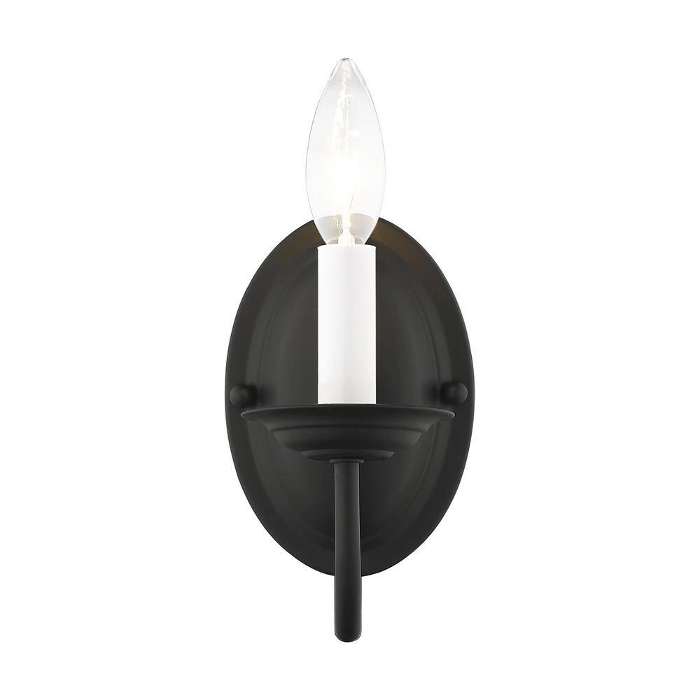 Home Basics 1 Light Black Wall Sconce by Livex Lighting 4 Home Basics 1 Light Black Wall Sconce by Livex Lighting - Image 4