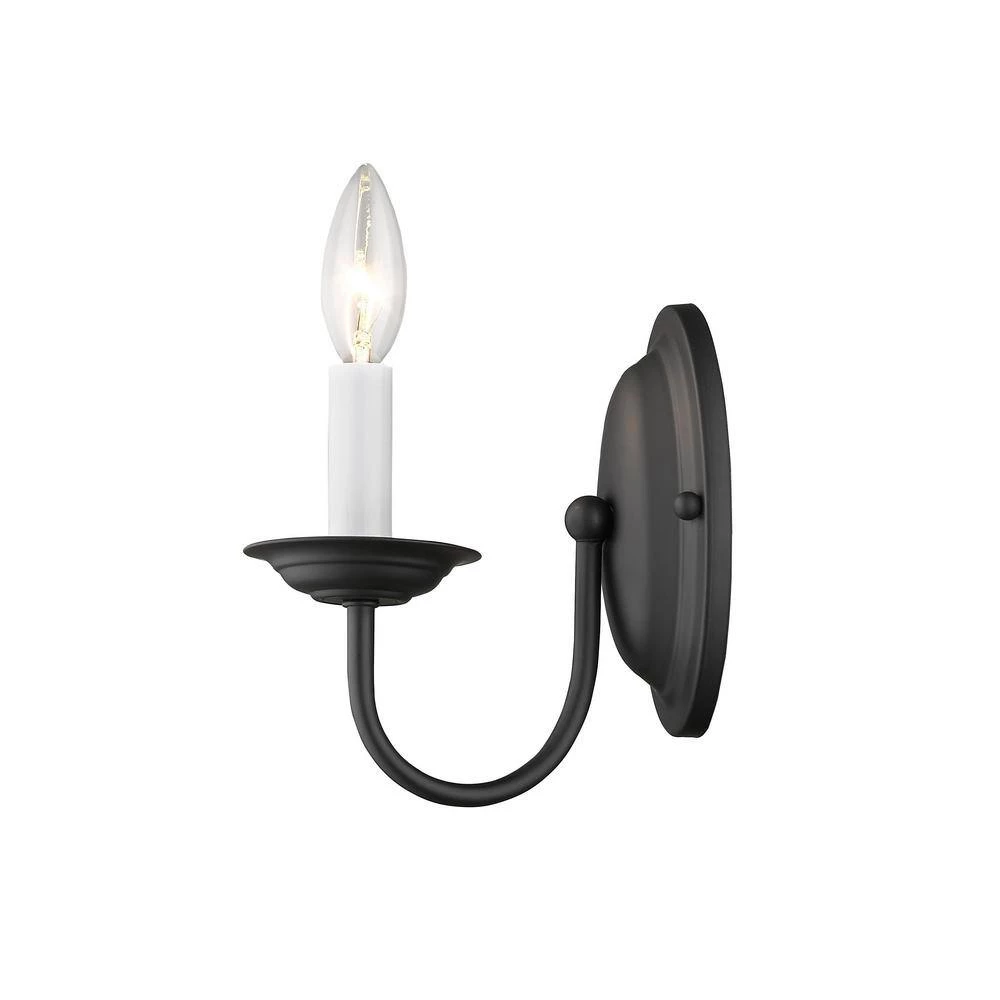 Home Basics 1 Light Black Wall Sconce by Livex Lighting 8 Home Basics 1 Light Black Wall Sconce by Livex Lighting - Image 8