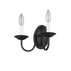 Home Basics 2 Light Black Wall Sconce by Livex Lighting -Livex Lighting shop black livex lighting wall sconces 4152 04 4f 1000