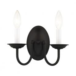 Home Basics 2 Light Black Wall Sconce by Livex Lighting
