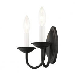 Home Basics 2 Light Black Wall Sconce by Livex Lighting -Livex Lighting shop black livex lighting wall sconces 4152 04 c3 1000