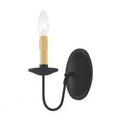 Heritage 1 Light Black Wall Sconce by Livex Lighting -Livex Lighting shop black livex lighting wall sconces 4451 04 1f 1000