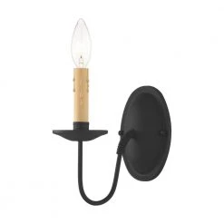 Heritage 1 Light Black Wall Sconce by Livex Lighting -Livex Lighting shop black livex lighting wall sconces 4451 04 4f 1000