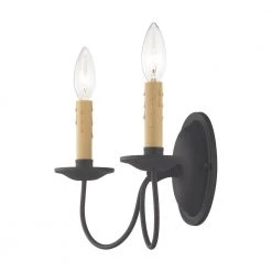 Heritage 2 Light Black Wall Sconce by Livex Lighting -Livex Lighting shop black livex lighting wall sconces 4452 04 4f 1000