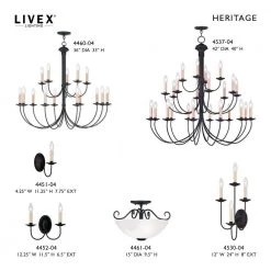 Heritage 2 Light Black Wall Sconce by Livex Lighting -Livex Lighting shop black livex lighting wall sconces 4452 04 d4 1000