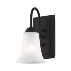 Ridgedale 1 Light Black Wall Sconce by Livex Lighting -Livex Lighting shop black livex lighting wall sconces 6481 04 1f 1000