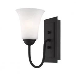 Ridgedale 1 Light Black Wall Sconce by Livex Lighting -Livex Lighting shop black livex lighting wall sconces 6481 04 4f 1000