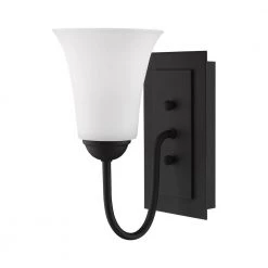Ridgedale 1 Light Black Wall Sconce by Livex Lighting -Livex Lighting shop black livex lighting wall sconces 6481 04 c3 1000