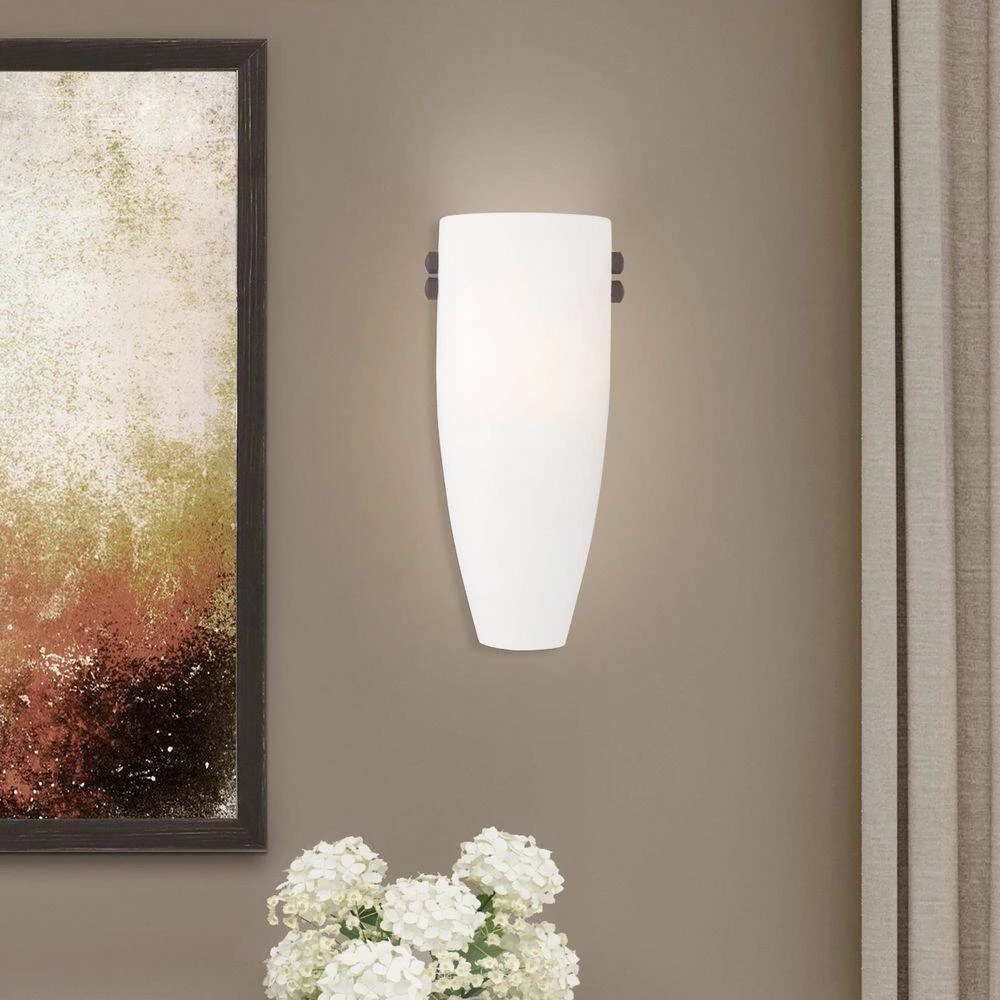 Coronado 1 Light Bronze & Brushed Nickel Wall Sconce by Livex Lighting 3 Coronado 1 Light Bronze & Brushed Nickel Wall Sconce by Livex Lighting - Image 3