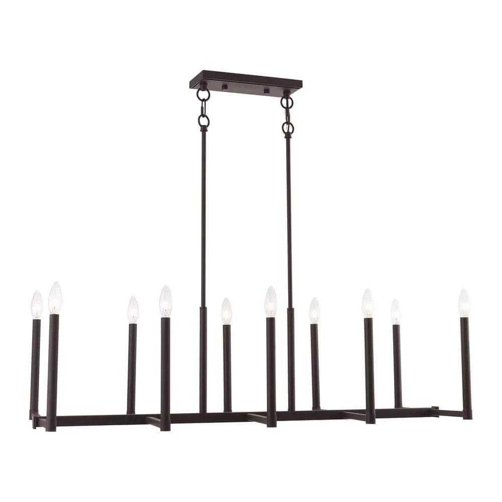 Alpine 10 Light Bronze Linear Chandelier by Livex Lighting 5 Alpine 10 Light Bronze Linear Chandelier by Livex Lighting - Image 5