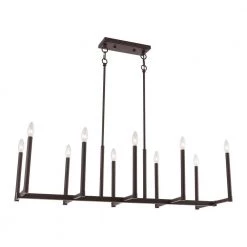 Alpine 10 Light Bronze Linear Chandelier by Livex Lighting 15 Alpine 10 Light Bronze Linear Chandelier by Livex Lighting -Livex Lighting shop bronze livex lighting chandeliers 40259 07 fa 1000